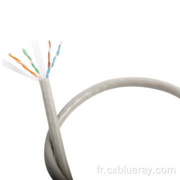 0,5 mm CCA UTP CAT6 24AWG 4PAIR HDPE AVEC SEPERATOR PVC Veste réseau de communication intérieure Câble LAN